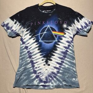 Liquid Blue Pink Floyd Dark Side Of The Moon Tie Dye T-shirt Size Medium